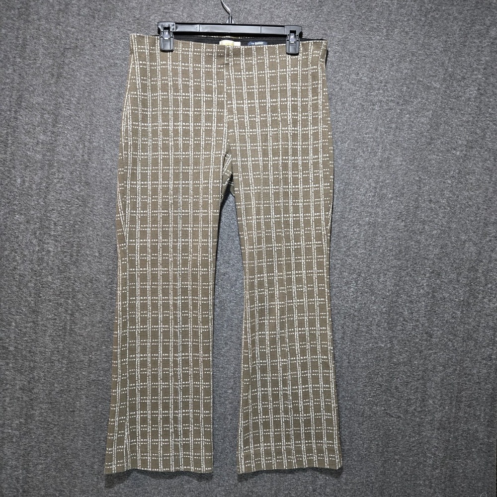 Maeve Anthropologie Pants Womens Sz M Brown Plaid‎ The Margot Kick Flare Crop